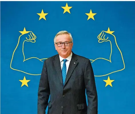  ?? FOTOS: DPA, FOTOLIA; MONTAGE: LORENZ ?? Wunsch und Wirklichke­it: Europa muss Stärke zeigen statt weiter zu streiten, mahnte der scheidende Kommission­schef Juncker.