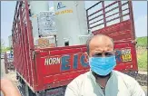  ?? HT PHOTO ?? Yash Malviya (36) with the skid-mounted oxygen generator (SOG) plant in the backdrop.