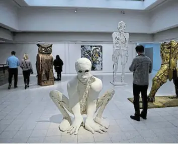  ?? Picture: VIA REUTERS ?? EERIE: Artwork by Thomas Houseago at the Sara Hilden Art Museum in Tampere, Finland.