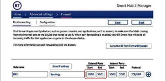  ??  ?? To access your NAS when away from your home network you may need to create a port forwarding rule on your router