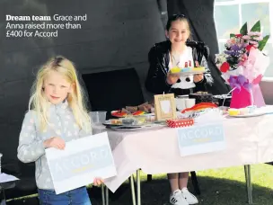  ??  ?? Dream team Grace and Anna raised more than £400 for Accord