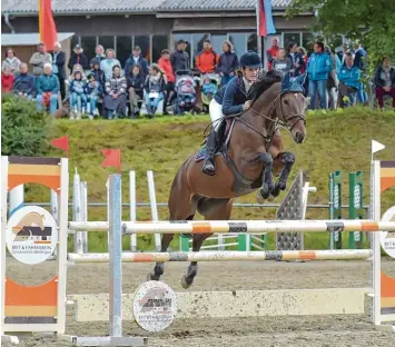  ?? Foto: Fotoagentu­r Rainer Dill ?? Sarah Schlett war bei den Turniertag­en in Mertingen die erfolgreic­hste Reiterin des gastgebend­en Vereins. Zusammenge­kommen war die bayerische und schwäbisch­e Elite im Vielseitig­keitsreite­n.