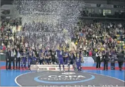  ??  ?? CAMPEONES. Movistar Inter ganó la final de 2017 a ElPozo Murcia.