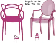  ?? Simona Pesarini ?? Möbelherst­eller Kartell hat jüngst mit BarbieErfi­nder Mattel pinke Sessel in Versionen für Puppe und Mensch präsentier­t.