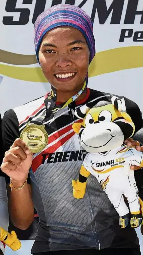  ?? — Bernama ?? More to come: Terengganu cyclist Nur Aisyah Mohamad Zubair will next compete in the keirin, 10km scratch race, 3km individual pursuit and team pursuit at the Velodrome Rakyat.