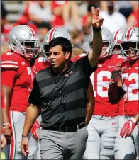  ?? AP/JAY LAPRETE ?? Ryan Day will serve his final game as interim coach for the fourthrank­ed Ohio State Buckeyes when they meet No. 15 TCU tonight. Urban Meyer will return from his three-game suspension next week when the Buckeyes host Tulane.