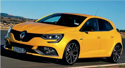  ?? PHOTOS: DAMIEN O’CARROLL/STUFF ?? Want family-style practicali­ty in your mad hot hatch? The Megane RS now comes with five doors and an (optional) auto.