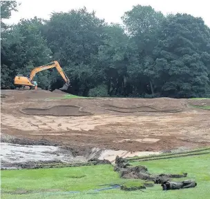  ??  ?? ●● Work being carried out on The Tytheringt­on Club’s golf course