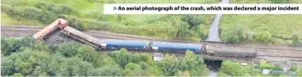  ??  ?? An aerial photograph of the crash, which was declared a major incident