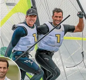  ?? GETTY ?? Kiwi America’s Cup skipper Peter Burling, above left, and cup sailor Blair Tuke have won six world 49er titles together. Inset: Team UK skipper Sir Ben Ainslie.