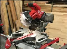  ?? STEVE MAXWELL PHOTOS ?? This is a mitre saw and it makes mitre joints easier to cut accurately. Tips, practice and struggle are still necessary to develop the skills to use a mitre saw well.