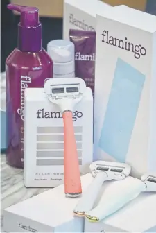  ?? Associated Press Bebeto Matthews, The ?? Products from Harry’s new shaving and body care brand Flamingo are displayed in New York on Oct. 11.