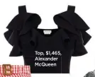  ??  ?? Top, $1,465, Alexander McQueen