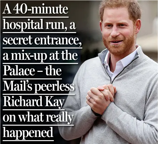  ??  ?? Beaming: Prince Harry announces arrival at Windsor Castle