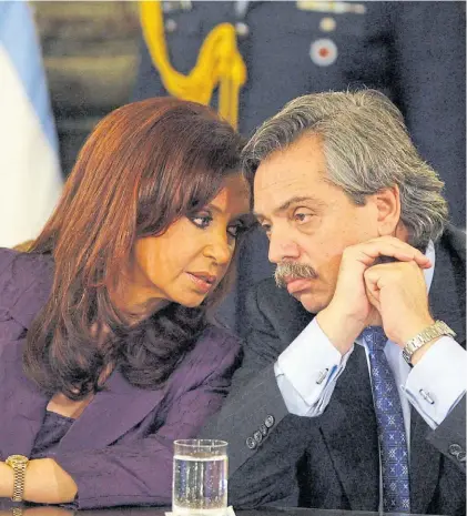  ?? EFE ?? Amigos. Cristina Kirchner y Alberto Fernández en julio de 2008, cuando él era su jefe de Gabinete.