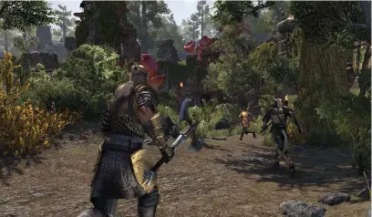  ??  ?? New quickfire 4v4v4 multiplaye­r mode Battlegrou­nds was born out of observing players in Cyrodiil who deliberate­ly avoided all objectives and found quiet spots to enjoy organised, private duels