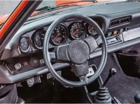  ??  ?? Above left and right: Small boost gauge was trademark feature of Turbo’s tacho; Dashboard needed repair where original owner had cut it to mount a CB radio