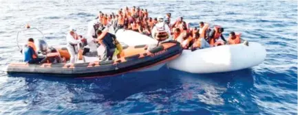  ??  ?? At least 85 people were rescued from a sinking vessel off Libya. (AFP/file)
