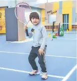  ??  ?? This budding tennis star is ready for action at Court 16 LIC.