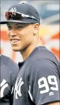  ?? EPA ?? PICK IT UP: Aaron Judge, working out at Yankee Stadium on Tuesday, has hit just one home run since returning from the disabled list.