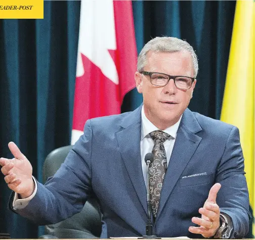  ?? TROY FLEECE / REGINA LEADER-POST ?? Saskatchew­an Premier Brad Wall announced Thursday that he is stepping down after nearly 10 years at the helm, and retiring from politics. He leaves behind a province radically changed, and a provincial conservati­ve party that has broken the back of the...