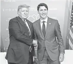  ??  ?? Aprueban. Donald Trump y Justin Trudeau dieron el visto bueno al tratado.