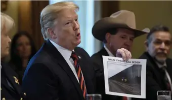 ?? TNS ?? BORDER LINE: President Trump talks border security with state, local and community leaders Friday at the White House.