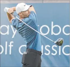  ?? Robert Fedez The Associated Press ?? Aaron Wise tees off on the 17th hole Sunday during the final round of the Mayakoba Classic in Playa del Carmen, Mexico. He shot a final-round 63.