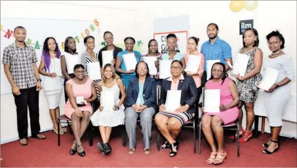  ??  ?? A graduating class at the JTW institute. Seated (centre) is institute Director Jocelyn Williams