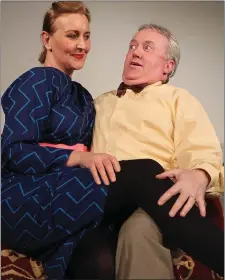  ??  ?? Jill Tuite and David Thornton of Aisteoirí na Boinne in rehearsals for ‘Who’s wives are they anyway’.