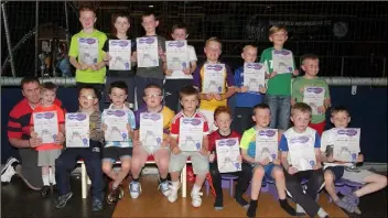  ??  ?? Caim United at the end-of-year presentati­on of certificat­es for Under-9s and Under-10s in Leisuremax.