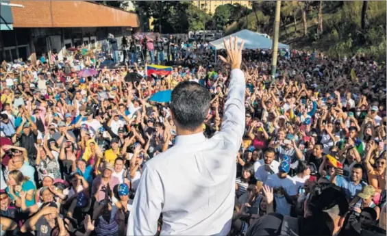  ??  ?? Juan Guaidó, el sábado en una manifestac­ión en Caracas.