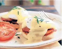  ??  ?? Mother’s Day brunches offer eggs benedict and a myriad of other dishes. HANDOUT