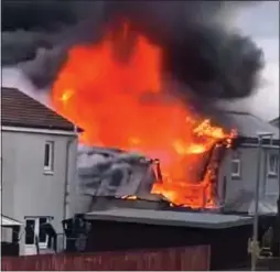  ?? ?? FIREBALL: The aftermath of the huge explosion at a house in Larbert