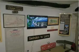  ?? ?? Route maps and diagrams surround a TV screen for showing videos of the heritage line to visitors.