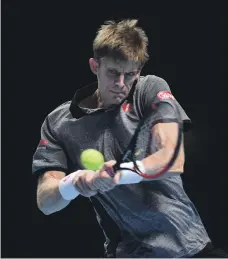  ?? Reuters ?? Kevin Anderson took 63 minutes to dispatch Kei Nishikori in a Group Guga Kuerten match at London’s O2 Arena