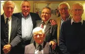  ??  ?? Reunited: Friends (from left) Ian Dunlop, Wray Tennant, John Nicholls (seated), Terry Perrin, Jim Khanna and Mike Dugan
IF there is someone you would like to trace, write to Gill Whitley, 1 Newbrook house, New hall Lane, Preston Pr1 5Pe, enclosing an...