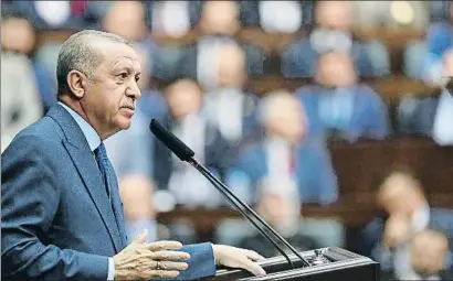  ?? TURKISH PRESIDENT PRESS OFFICE H / EFE ?? Erdogan endurece su lenguaje a medida que sus rivales políticos ganan el terreno que él pierde