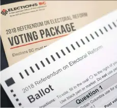  ?? THE CANADIAN PRESS/FILES ?? Friday was the last day to submit ballots on whether the province should stick with the current electoral system or change to a form of proportion­al representa­tion.