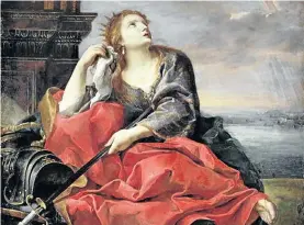  ??  ?? Dido, having fallen from her shining civic pedestal, faces death in this work by Andrea Sacchi.