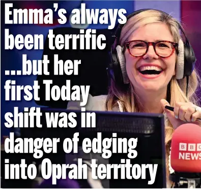  ?? ?? New energy: Emma Barnett making her Radio 4 Today programme debut yesterday