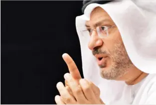  ??  ?? Anwar Gargash, UAE minister of state for foreign affairs.