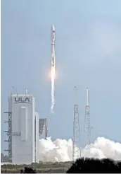  ?? JOHN RAOUX/AP ?? A United Launch Alliance Atlas V rocket lifts off Sunday from the Cape Canaveral Air Force Station.