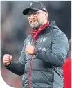  ??  ?? Jurgen Klopp celebrates Liverpool’s victory at full-time