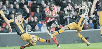  ??  ?? Out of contract in the summer: Victor Anichebe scores against Hull in November