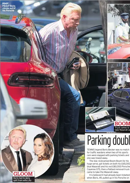  ??  ?? Boris had to deny split from wife Lilly Truck comes to take Maserati away