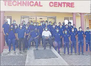  ?? ?? Sitsebe posing for a group photo at Lobamba Technical Centre last year. (File pic)