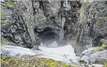  ?? CATHERINE HICKSON THE CANADIAN PRESS ?? The cave in a remote valley in Wells Gray Provincial Park is hard to measure. Initial examinatio­ns show it is at least 135 metres deep.