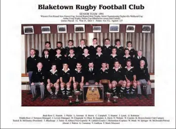  ?? ?? Blaketown won its 16th senior championsh­ip in 1991, beating Marist in the final.