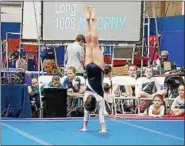  ?? PROVIDED ?? Alyssa Traini, competing on the floor exercise, won allaround honors for the Gym Stars in the Junior Bronze Division.